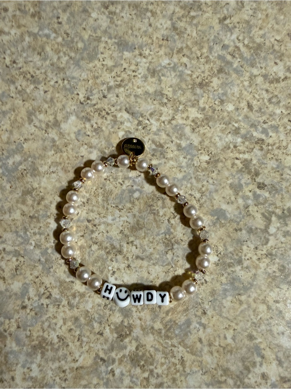 Pearl Beaded 'Howdy' Little Words Project